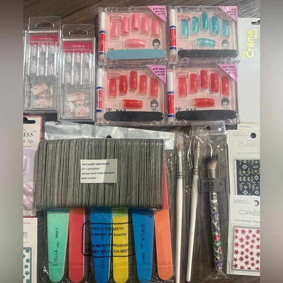 Huge Nail Tech Starter Kit Tips Press Ons Decals Tools Lot main image 4